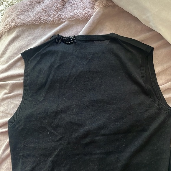 MAXMARA | S’MaxMara Black Wool Blend Jewelled Blouse - Picture 10 of 10